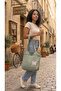 Eco-Friendly Canvas Tote Bag with Butterfly Pattern and "Be" Lettering, Zipper and Pocket - 4