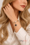 Venus Series Women's Gold Color Triple Ring Bracelet - Black Enamel Zircon Stone Star Figured Bracelet - 4