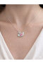 Pink Silver Chain Swan Necklace Steel - 7
