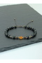 Certified Amber, Magnetite, Matte Onyx, Lal and Bronze Hematite Men's Bracelet - Capricorn Zodiac Sign - 3
