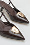 Women's Heeled Shoes - 5 cm Thin Heel Pointed Toe Open Back Stiletto Shoes Brown Yanki - 4