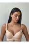 Corded Fabric Unpadded Underwire-Free Pink Bra (736) - 4