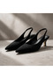 (Pine Cone) Short Heeled Closed Toe Women's Shoes Black - 5
