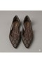 (Ceylanlar) Damla Stone Detailed Casual Women's Flat Shoes Women's Brown - 4