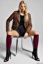 2 Pairs of Fingerless, Thin Ribbed, Above-Knee Cotton Blend Leggings - 8