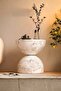 Round End Table Marble Look Side Table Modern Small Coffee Table for Living Room - 3