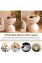 Round End Table Marble Look Side Table Modern Small Coffee Table for Living Room - 5