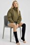 2 Pairs of Fingerless, Thin Ribbed, Above-Knee Cotton Blend Leggings