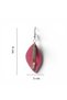 Burgundy Genuine Leather Leaf Shaped Ethnic Earrings - Antique Yellow Non-Tarnish Non-Allergic Bohemian Jewelry - 4