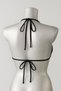 Women's Black Padded Triangle Bikini Top with Halter Tie and Accessories - 5