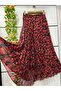 Patterned Chiffon Boho Lined Flared Skirt