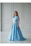 Girl's Long Stylish Evening Dress with Floral Detail on the Shoulders - 4