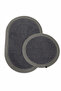 Premium Non-Slip Base Bath Mat with Jute Edge Detail Oval Round Set 100X60-60X60 - 2