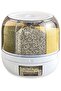 360 Degree Rotating Rice Dispenser Sealed Dry Cereal Grain Bucket Dispenser Moisture-proof Kitchen F