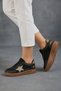Girls' Sneakers with Glittery Star Detail, Lace-Up, Non-Slip Stretchy Sole - 3