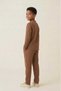 Brown 100% Cotton Muslin Fabric Boys' Suit Comfortable Fit Hajj and Umrah Outfit - 3