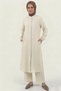 Ecru 100% Cotton Muslin Fabric Zippered Comfortable Fit Hijab Women's Set - Hajj and Umrah Clothing - 7