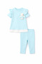 Baby Girl Teddy Bear Summer Top and Bottom Set 100% Cotton Combed Cotton 1-3 Years Old - 4