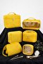 6-Piece Makeup & Organizer Bag Set Stylish Textured Fabric, Zippered, Multi-Purpose for Travel & Daily Use