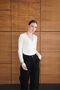 Sweatshirt with Lace Collar Detail - Cream |   F2088 - 3