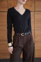 Sweatshirt with Lace Collar Detail - Black |   F2088 - Black - 5