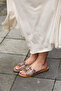 01430 Eren Shoes&Bag Genuine Leather White Patterned Slippers Gray Mink - 5