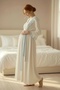 Women's Blue Shawl Collar 2-Piece Maternity Nightgown and Dressing Gown Set - 5