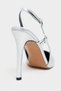 Ladonia Silver Patent Leather Open Back Buckle Detail Women's Heeled Shoes - 9