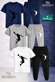 Children's Unisex Basket Man Black 3-Piece T-Shirt Tracksuit Set