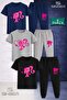 Children's Unisex Princess Head Heart Patterned 3-Piece T-Shirt Tracksuit Set
