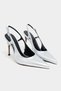 Ladonia Silver Patent Leather Open Back Buckle Detail Women's Heeled Shoes - 5