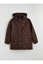 Hooded Quilted Women's Puffer Coat - 8