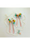 Figured Design Rubber Buckle with Pompoms and Tulle Ribbons, Double - 2