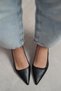 Dipsy Black Matte Buckle Detail Pointed Toe Women's Heeled Shoes - 8