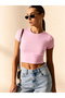 Women's Plain Crop T-Shirt Basic Cotton Lycra - 3