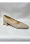 Ll2709 Large Size Patent Leather Material Square Heel Comfortable Fit Heel Shoes Cream - 5