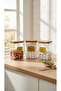Set of 3 Wooden Lid Colorful & White & Tablet Jars 2000ml - 2