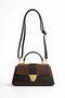 Women's Hand and Shoulder Bag Small Size Stylish Bag with Flap Adjustable Strap Cream White Bitter Coffee - 8