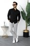 Men's Black Sofia Linen Oversize Long Sleeve Shirt - 3