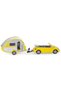 Siku Vw Beetle Caravan with Trailer Die Cast Metal Toy Car Collectible Yellow Camping Set 16.4 cm - 3