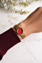 Kyra Round Case Red Dial Gold Women's Wristwatch - 2