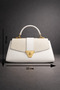 Women's Hand and Shoulder Bag Small Size Stylish Bag with Flap Adjustable Strap Cream White Bitter Coffee - 7