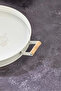 Metal Serving Tray with Wooden Handles 37 cm – Decorative Patterned Matte Black / White Presentation - 2