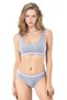 Women's 3-Pack Ribbed Cotton Sports Padded Bralette & Panties Set - Flexible Underwear Set - 4