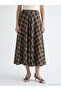 Esvab • Modern & Distinctive Zippered Waist Checked Embroidered Flared Skirt - 2