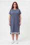 Women's Plus Size Dot Stone Printed Striped Sho Fabric Wide Fit Smoked Dress - 2
