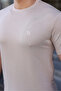 Men's Short Sleeve Summer Printed Cream Slim Fit T-Shirt - 5