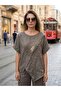 Women's Italian Mink Daisy Embroidered Asymmetrical Short Sleeve 100% Linen Blouse
