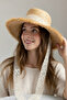 Women's Beige Lace-Tied Straw Hat |   Summer Trend Beach Model - 3