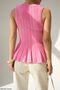 Women's Waist-Slit Flounce Sleeveless Knitwear Blouse - 6